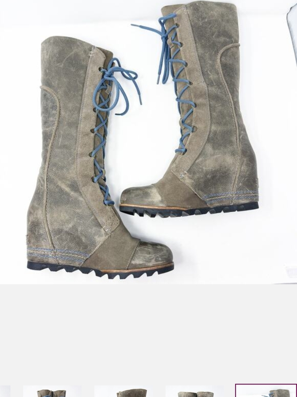 Women's SOREL Tall Lace-Up wedge Boots in Suede 7